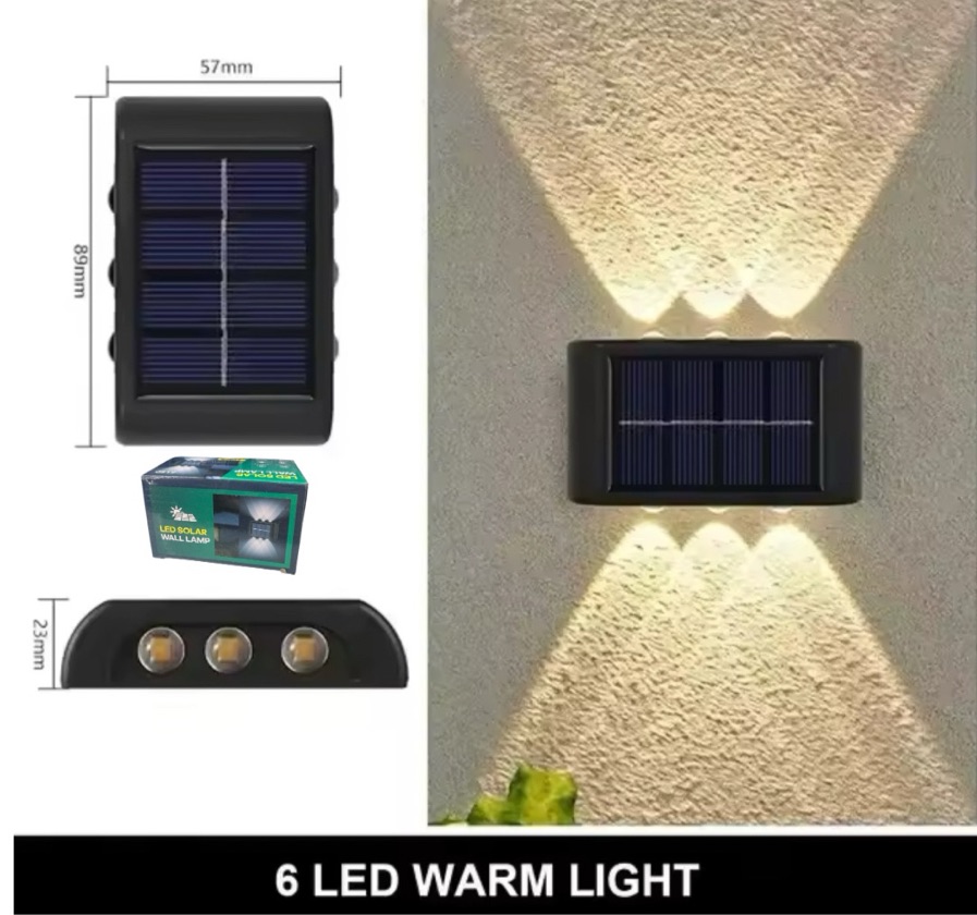 Lámpara Solar Aplique 6 Led Mini